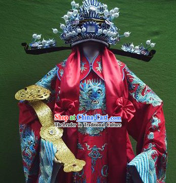Ancient Chinese Opera Fu Xing Lucky Star Costumes and Hat
