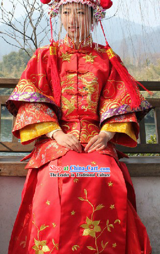 Chinese Classical Brides Wedding Dress Complete Set