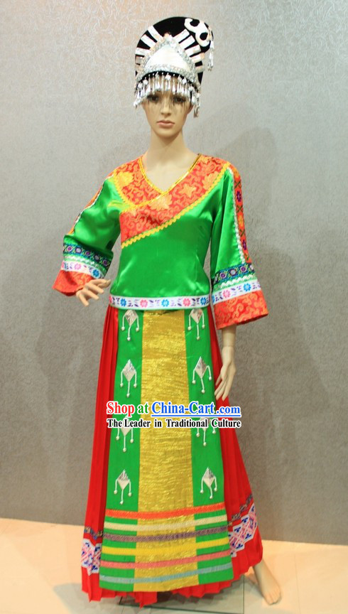 Chinese Miao Clothing and Hat for Women