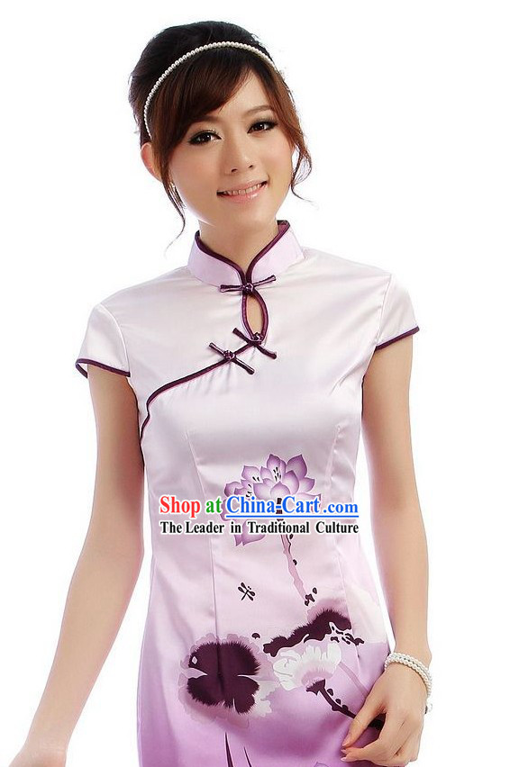 Chinese Classic Short Color Transition Qipao