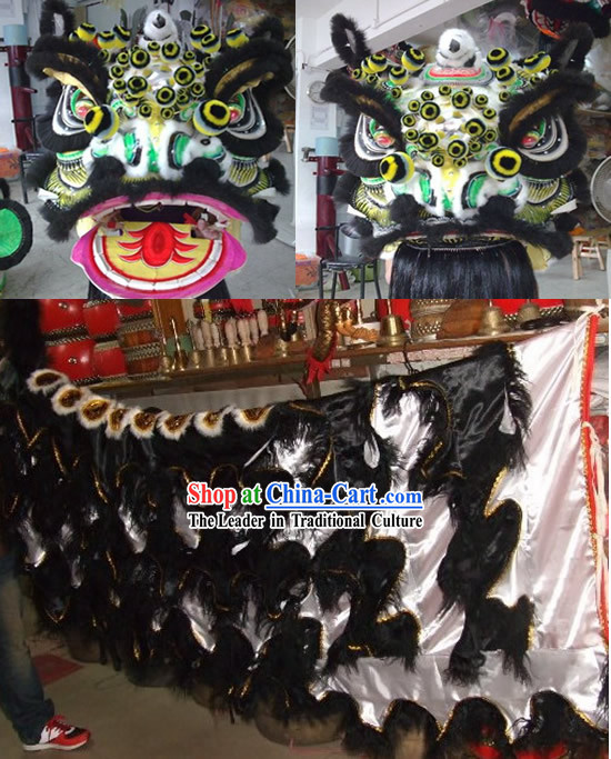 Chinese Classical FUT SAN Zhang Fei Lion Dance Costume Complete Set