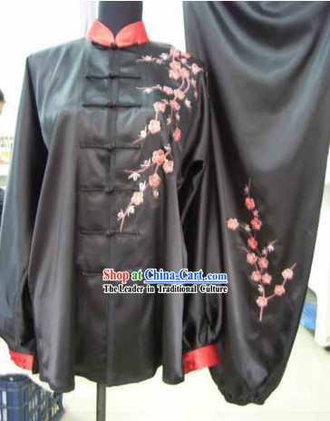 Traditional Chinese Silk Embroidered Plum Blossom Tai Chi Suit