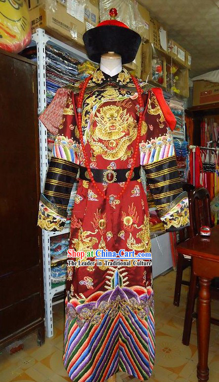 Ancient Emperor Embroidered Dragon Clothing Complete Set