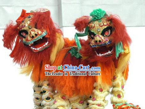 Chinese Classic Lion Dance Costumes 2 Complete Sets