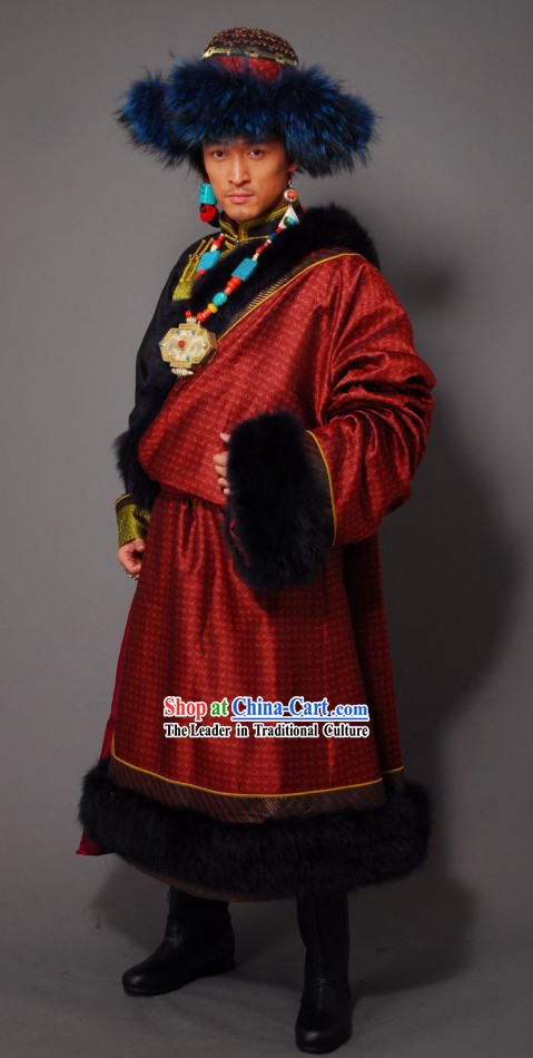 Traditional Chinese Tibetan Men Clothing