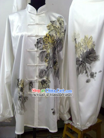 Traditional Chinese Silk Original Painting Tai Chi Uniform