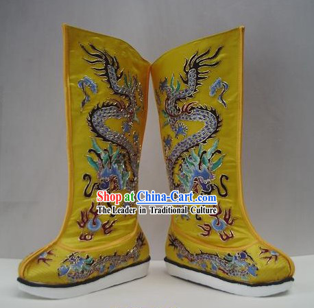 Ancient Chinese Emperor Imperial Dragon Boots