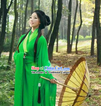 Film Hero Traditional Chinese Green Hanfu Robe