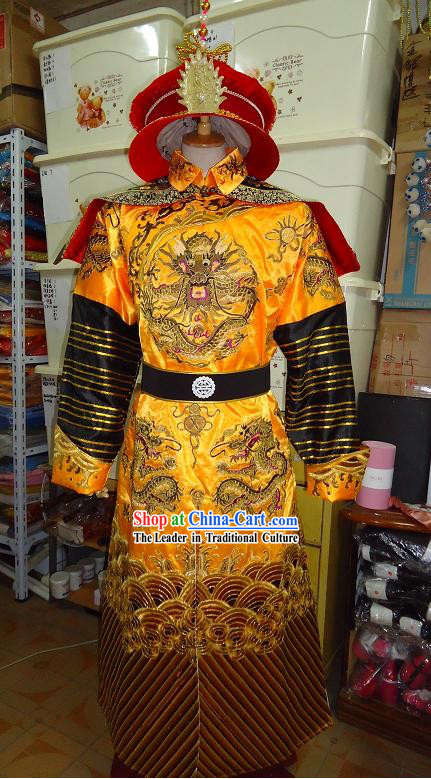 Qing Dynasty Kang Xi Emperor Costumes Complete Set