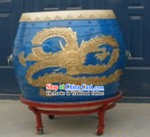 Traditional Chinese Blue Dragon Drum