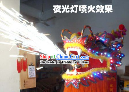 Electric Flame Red Armor Dragon Dance Costumes Complete Set