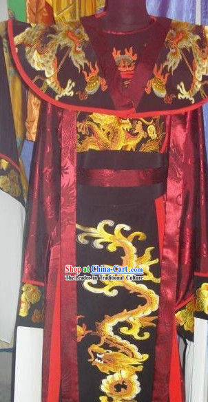 Chinese Opera Emperor Embroidered Dragon Costumes Complete Set