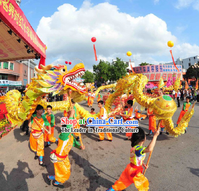 Golden Dragon Dance Costumes for Children and Youth