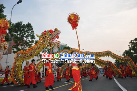50 Meters Long Supreme Peking Olympic Dragon Dance Costume Complete Set