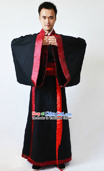 Ancient Chinese Black Hanfu Wedding Clothing for Men