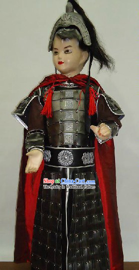 Ancient Chinese General Armor Costume and Hat for Kids