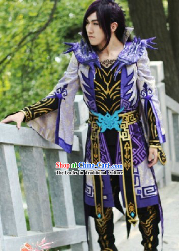 Ancient Chinese Fairy SD Kung Fu Costume and Headpiece for Men