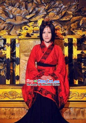 Han Dynasty Empress Red Clothing for Women