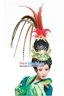 Ancient Chinese Beauty Stage Performance Wig and Headpiece