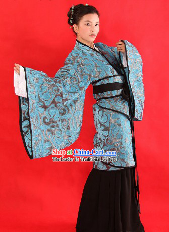 Ancient Chinese Female Civilian Hanfu Clothing Complete Set