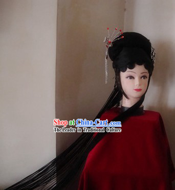 Traditional Chinese Dramatic Huadan Pigtail and Headpiece Set