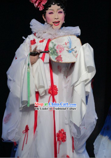 Li Yugang Style White Romantic Stage Performance Cape Costumes Complete Set