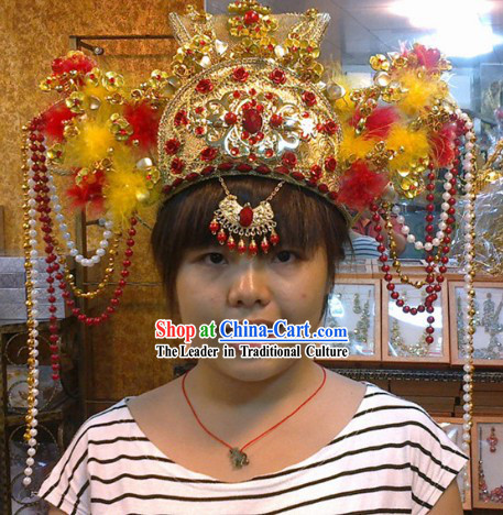 Chinese Classical Palace Wedding Phoenix Hat for Brides