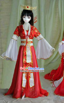 Chinese Royal Red Costumes and Crown