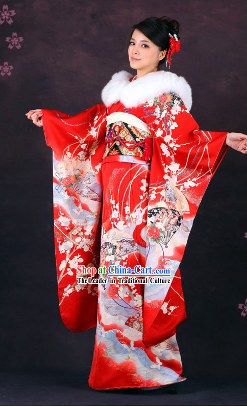 Traditional Japanese Formal Female Kimono 16 Pieces Set