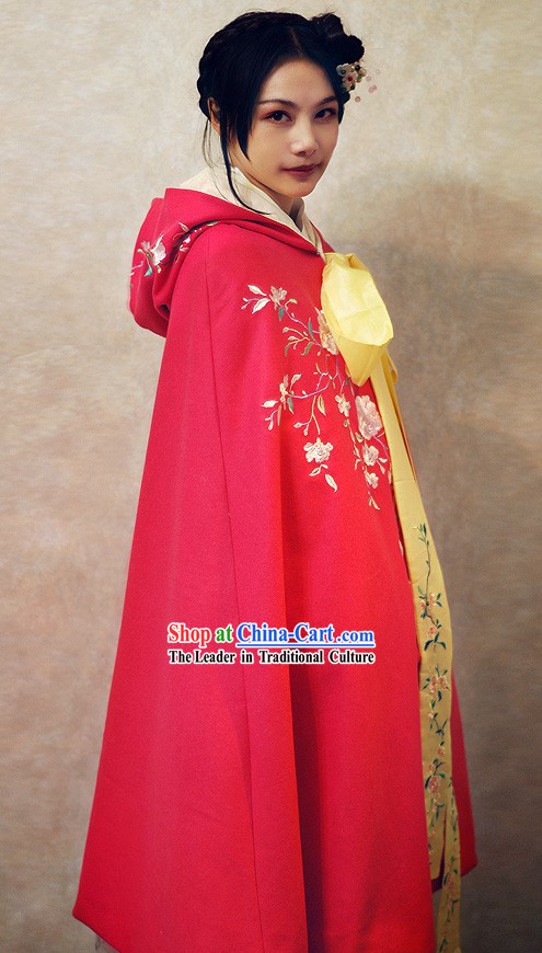 Ancient Chinese Embroidered Flower Princess Royal Cape