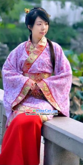 Ancient Chinese Han Dynasty Women Clothing Complete Set