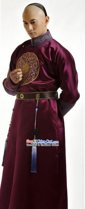 Ancient Chinese Qing Dynasty Prince Costume Complete Set