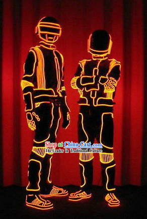 Electric LED Lights Luminous Dance Parade Costume Complete Set