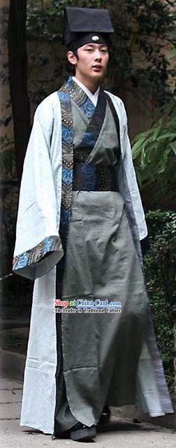 Ancient Chinese Young Men Costume and Hat