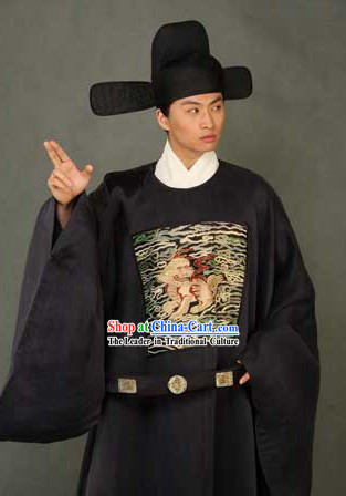 Ancient Chinese Government Official Costumes and Hat Complete Set
