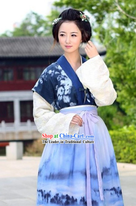 Ancient Chinese Ban Bi Ru Qun Han Clothes Complete Set for Women