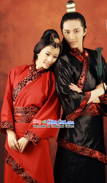 Ancient Chinese Wedding Dresses Two Complete Sets for Couple