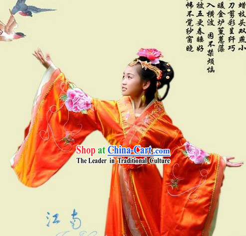 Ancient Chinese Imperial Princess Costumes and Hair Accessories for Children