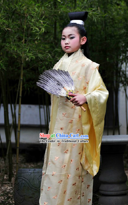 Zhuge Liang Wise Man Costumes and Fan for Children