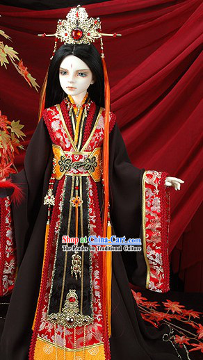 Ancient Chinese Imperial Emperor Costumes and Crown Complete Set