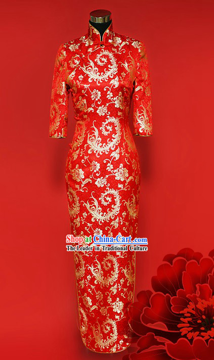 Chinese Classic Phoenix Tail Style Cheongsam for Women