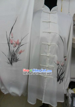 White Orchid Kung Fu and Tai Chi Silk Uniform for Women