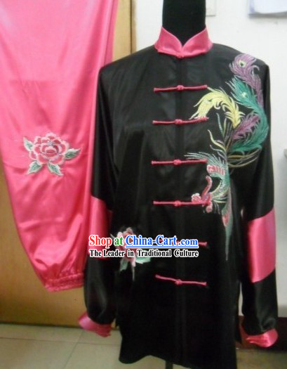 Pure Silk Phoenix Embroidery Martial Arts Costumes for Women