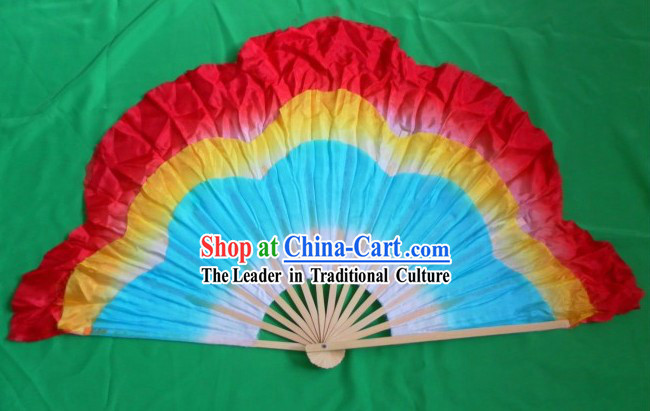 Traditional Plum Blossom Shape Three Layers Silk Dancing Fan