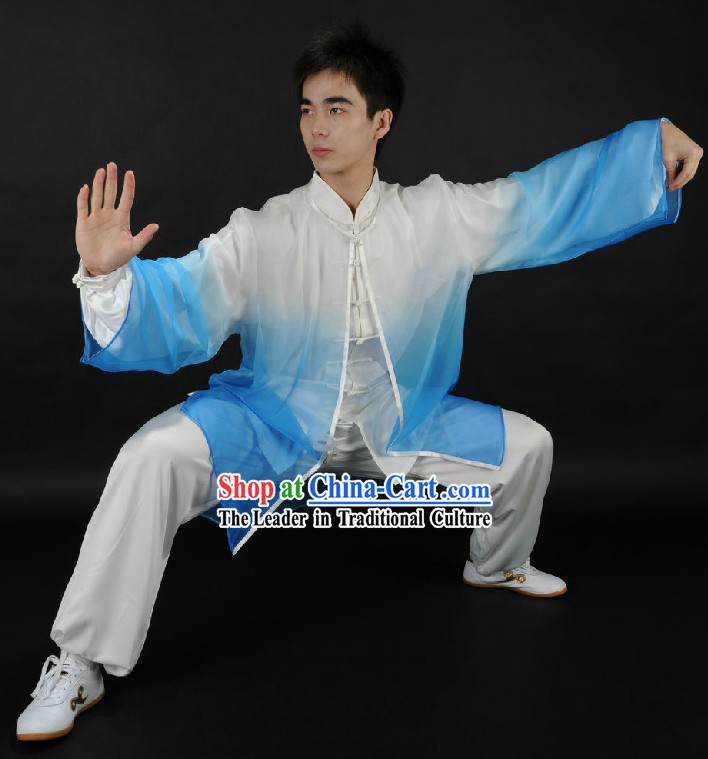 Traditional Chinese Kung Fu Silk Uniform and Mantle for Men