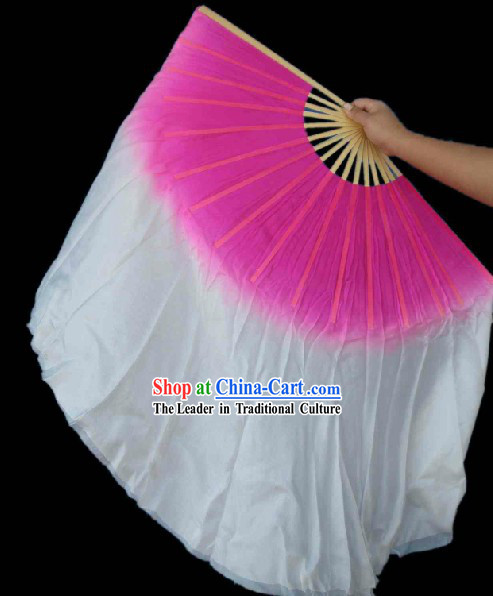 Pink and White Classic Silk Dance Fan