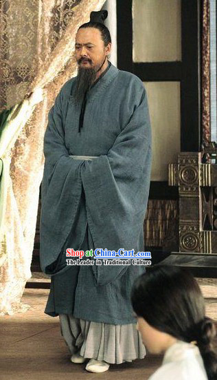 Eastern Zhou Dynasty Spring and Autumn Confucius Kong Zi Costumes Complete Set