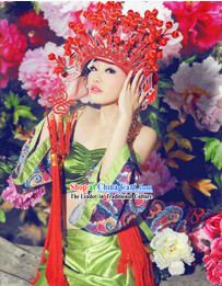Chinese Red Wedding Phoenix Crown