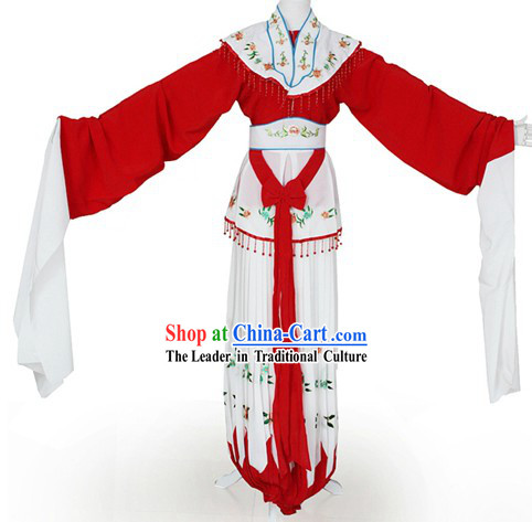 Ancient Chinese Long Sleeve Hua Dan Female Dance Costumes Complete Set