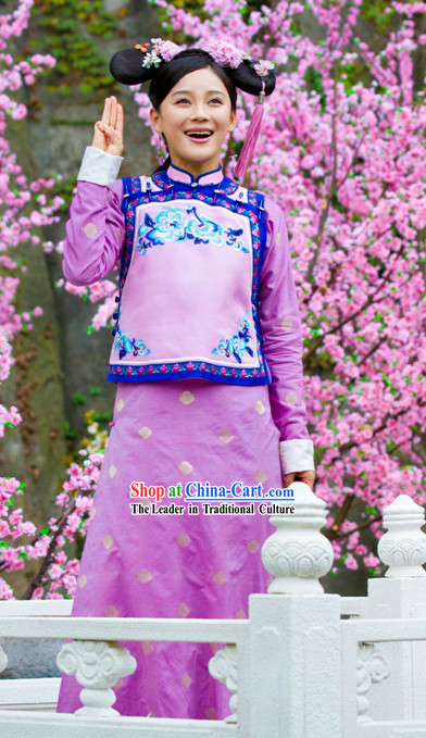 Ancient Chinese Qing Dynasty Princess Costumes, Wig and Headpieces